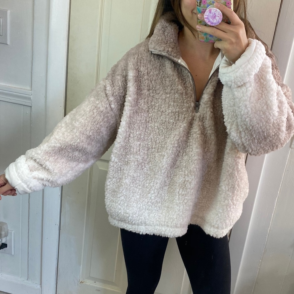 🆕 thread&supply ombré Sherpa Teddy🧸 sweatshirt L